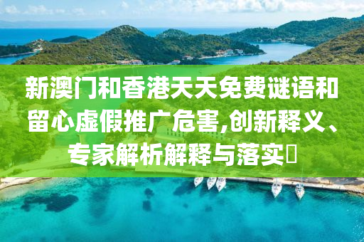 新澳門和香港天天免費謎語和留心虛假推廣危害,創(chuàng)新釋義、專家解析解釋與落實?