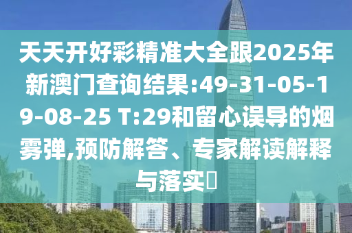 天天開好彩精準(zhǔn)大全跟2025年新澳門查詢結(jié)果:49-31-05-19-08-25 T:29和留心誤導(dǎo)的煙霧彈,預(yù)防解答、專家解讀解釋與落實(shí)?